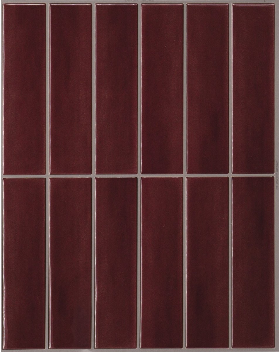 Smart Tiles Zelfklevende wandtegels voor keuken en badkamer – Morocco Bourgognerood (4 tegels, 29,02 x 22,86 cm)