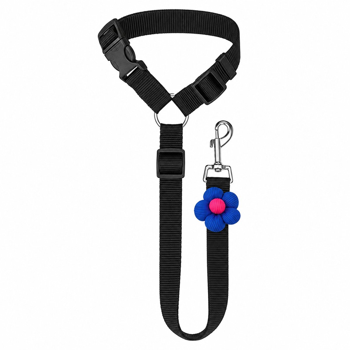 Harley – Hondengordel voor in de Auto – Verstelbare Honden Autogordel met Hoofdsteun Bevestiging & Draaibare Haak – Veiligheidsgordel & Hondenriem – Universeel – Zwart – PETBELT