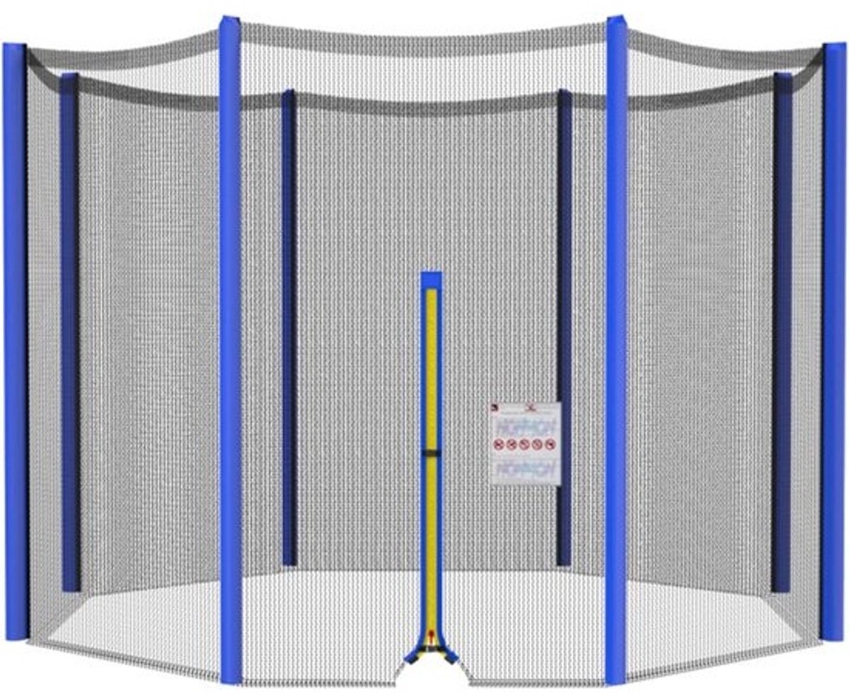 Trampolinenet - Veiligheidsomheining - Voor buiten spelen - Geschikt voor 8 palen - Rond, 304 cm - Blauw
