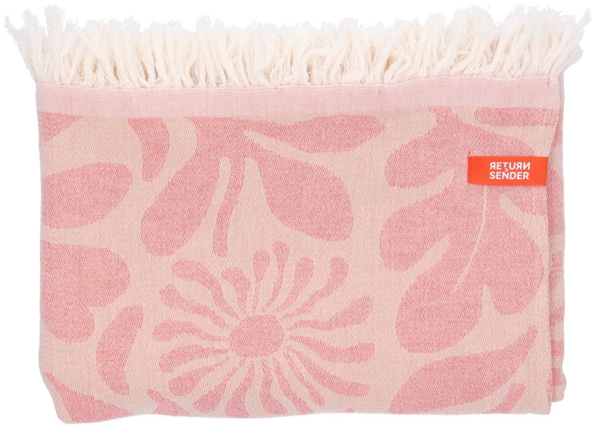 Return to Sender | Hamamdoek / Plaid Flower Inês GOTS - Coral