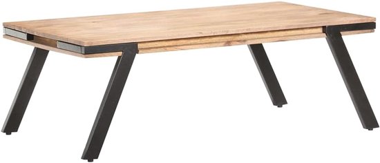 Massief mangohout eenvoudige salontafel 114x65x40 cm — afbeelding 4