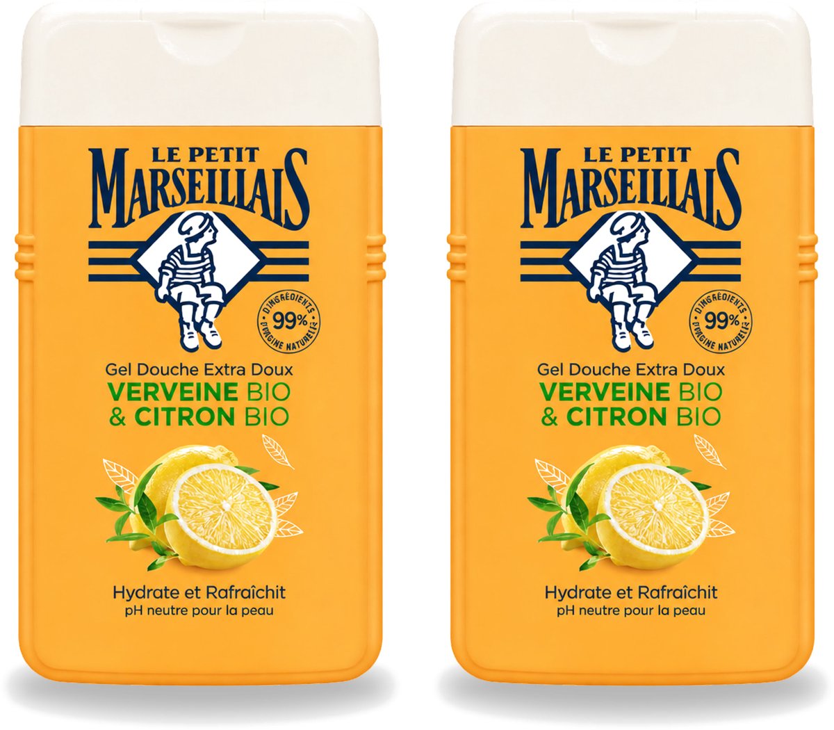 2 x Le Petit Marseillais - Douchegel - Citroen & Verbena - Hydraterend - 250ml - Voordeelverpakking - 2 stuks
