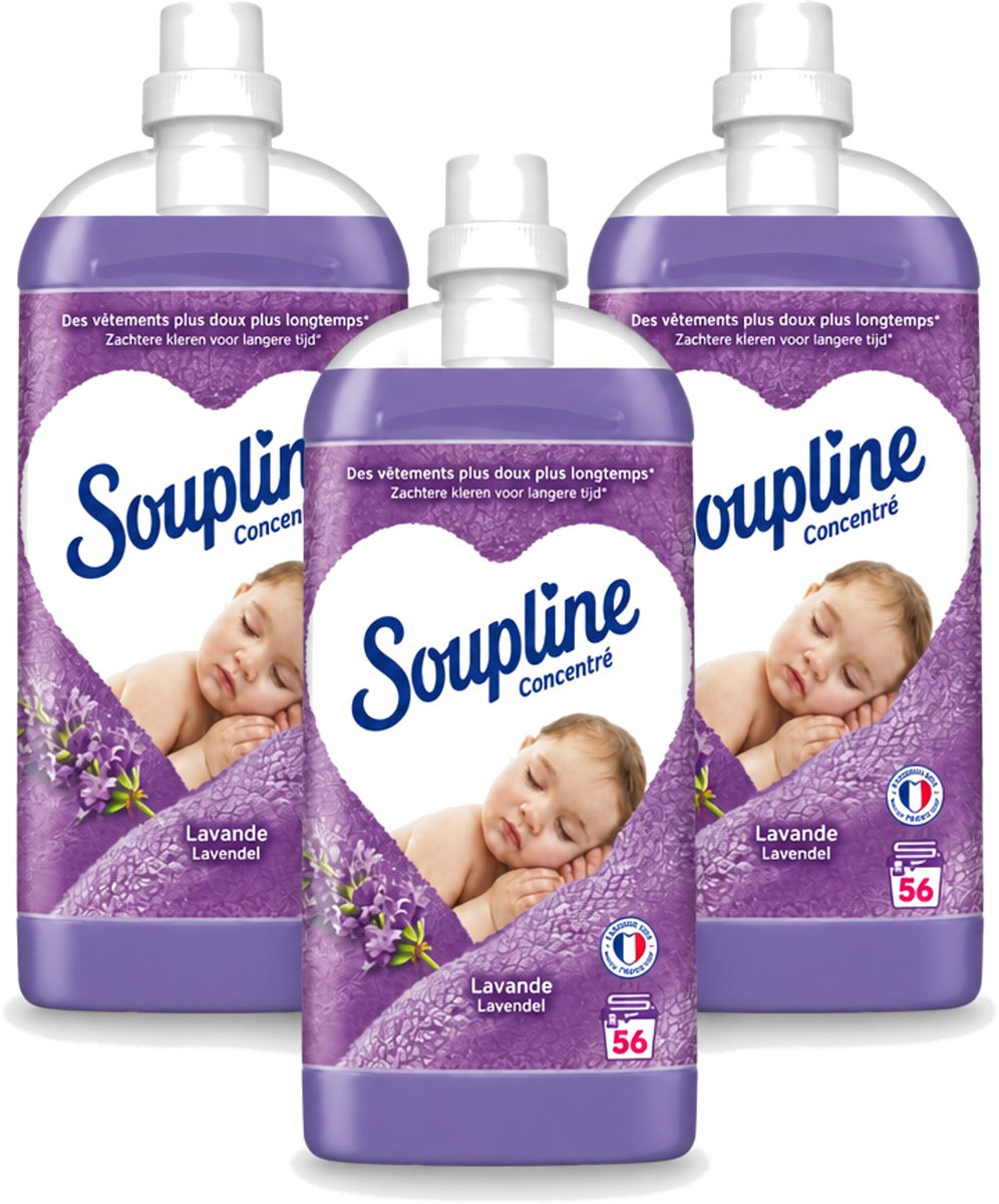 3 x Soupline - Wasverzachter - Lavendel - 56 Wasbeurten - 1.3L - Voordeelverpakking - 3 stuks
