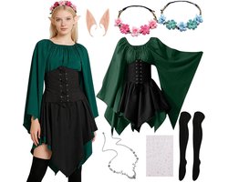 Medieval costume traditional Irish dress elf ladies ears elf hair accessories elf flowers hair band socks above the - ShopVlot