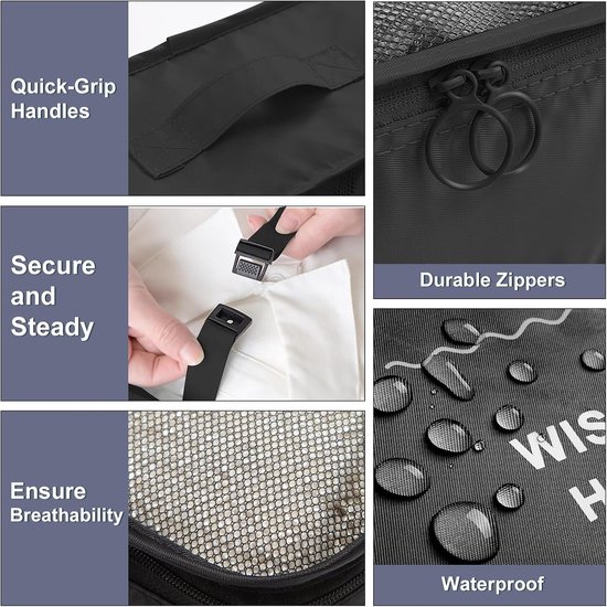 Organizers voor Koffers, 9-delige Set Inpak Cubes, Compressie Tassen voor Backpack, Reisaccessoires voor Kleding en Schoenenopslag — afbeelding 4