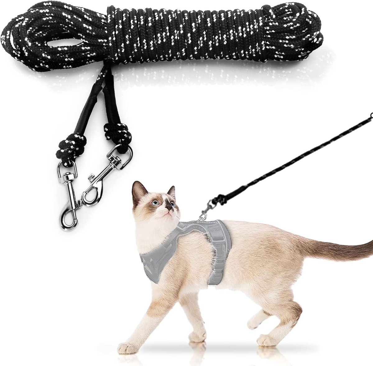 Extra Lange Kattenlijn van 9 Meter voor Binnenplaats, Lichtgewicht en Geschikt voor Konijnen, Kittens, Puppy’s en Kleine Huisdieren
