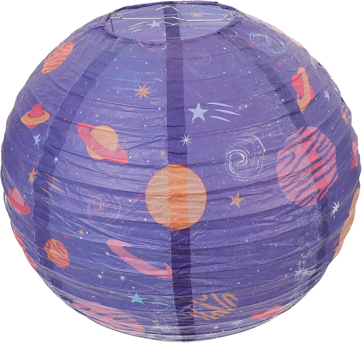 Hangende papieren lantaarn met ruimtedesign, blauw, van papier, voor ruimtedecoratie en thuisfeest, 1 stuk, stabiele - ShopVlot