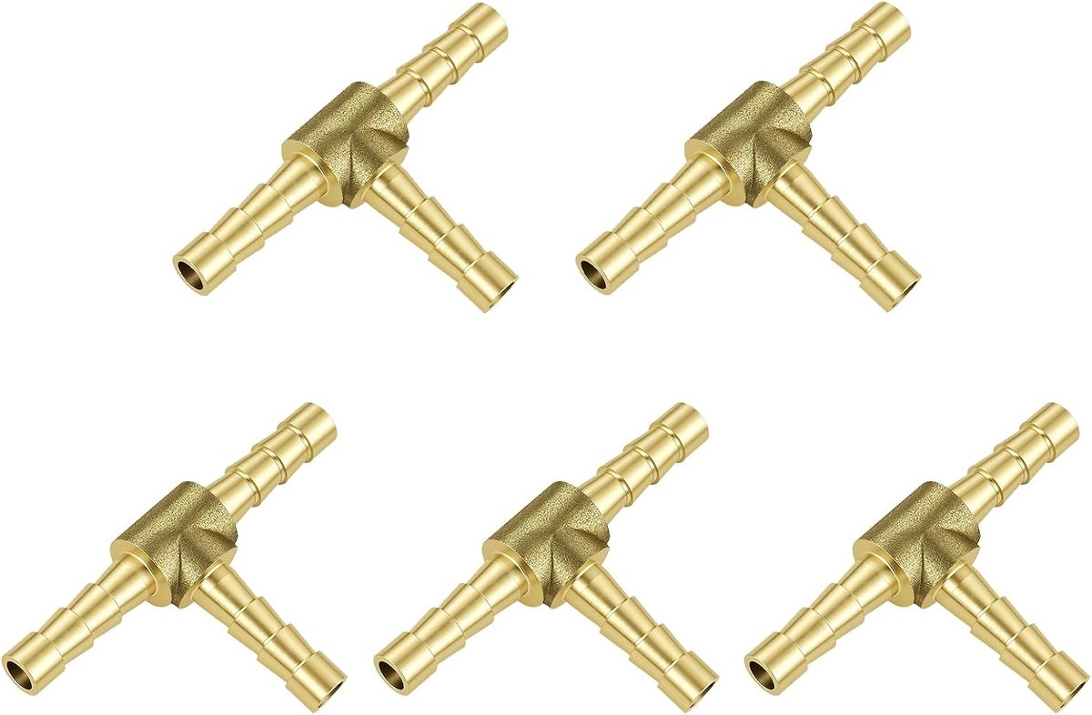Messing slangkoppeling 5 mm - 3-weg adapter - duurzaam en corrosiebestendig - ideaal voor buitengebruik - ShopVlot