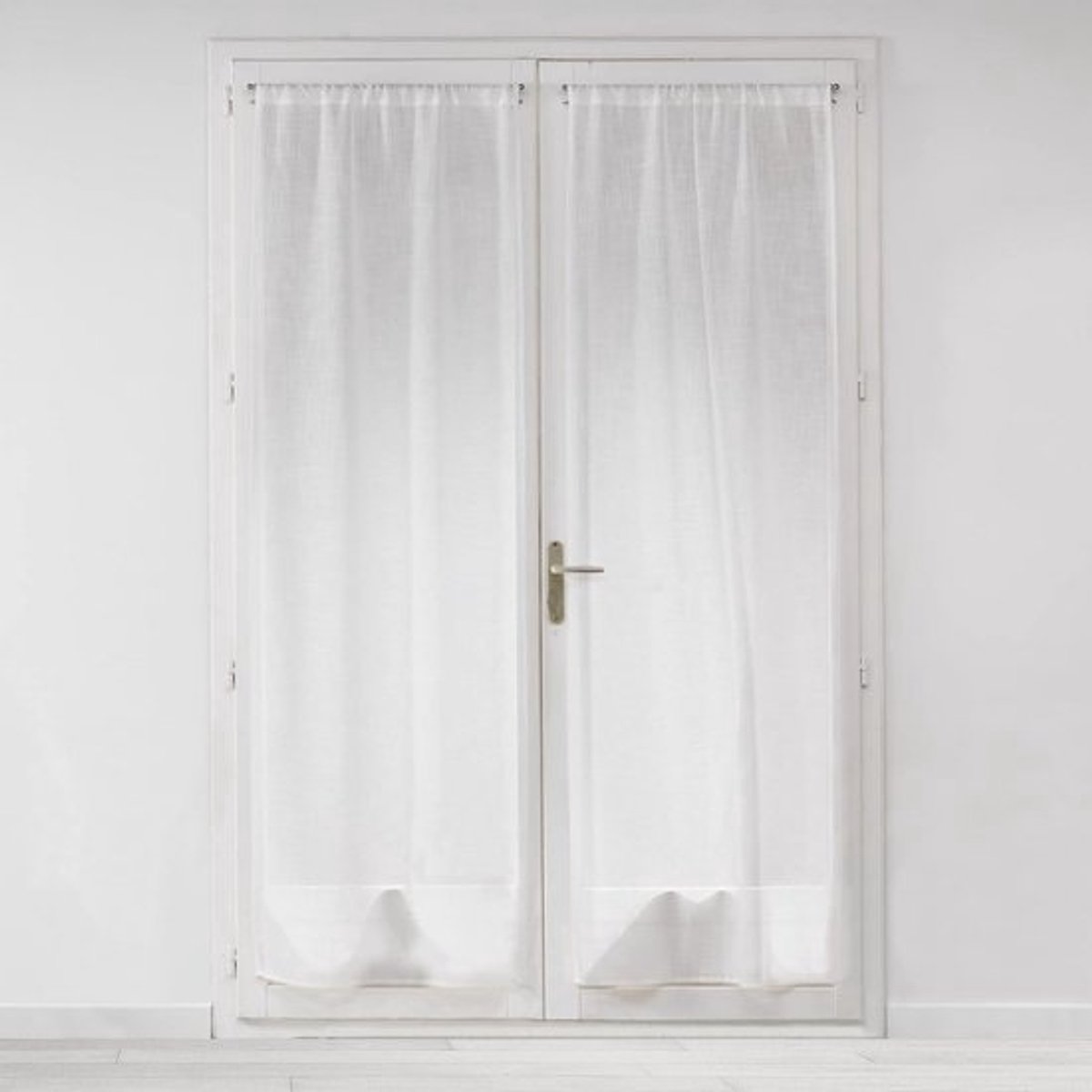 Rechte gordijnroede - wit polyester - 2 x 70 x 240 cm