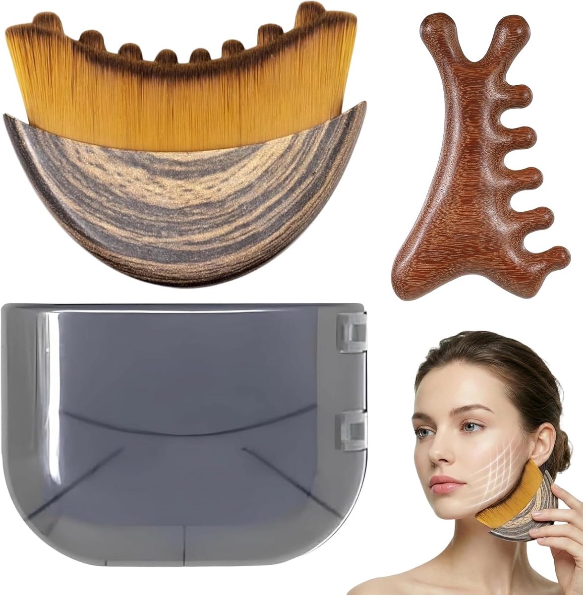 Lymfeborstel voor het gezicht - ergonomisch ontwerp - lift en verstevigende massage - bevorderd doorbloeding - ShopVlot