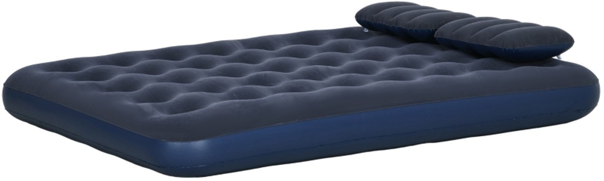 Tweepersoons Luchtbed - Luchtbed met Handpomp - Opblaasbaar Matras - PVC - Kamperen & Gasten - Blauw 203x152x22 cm