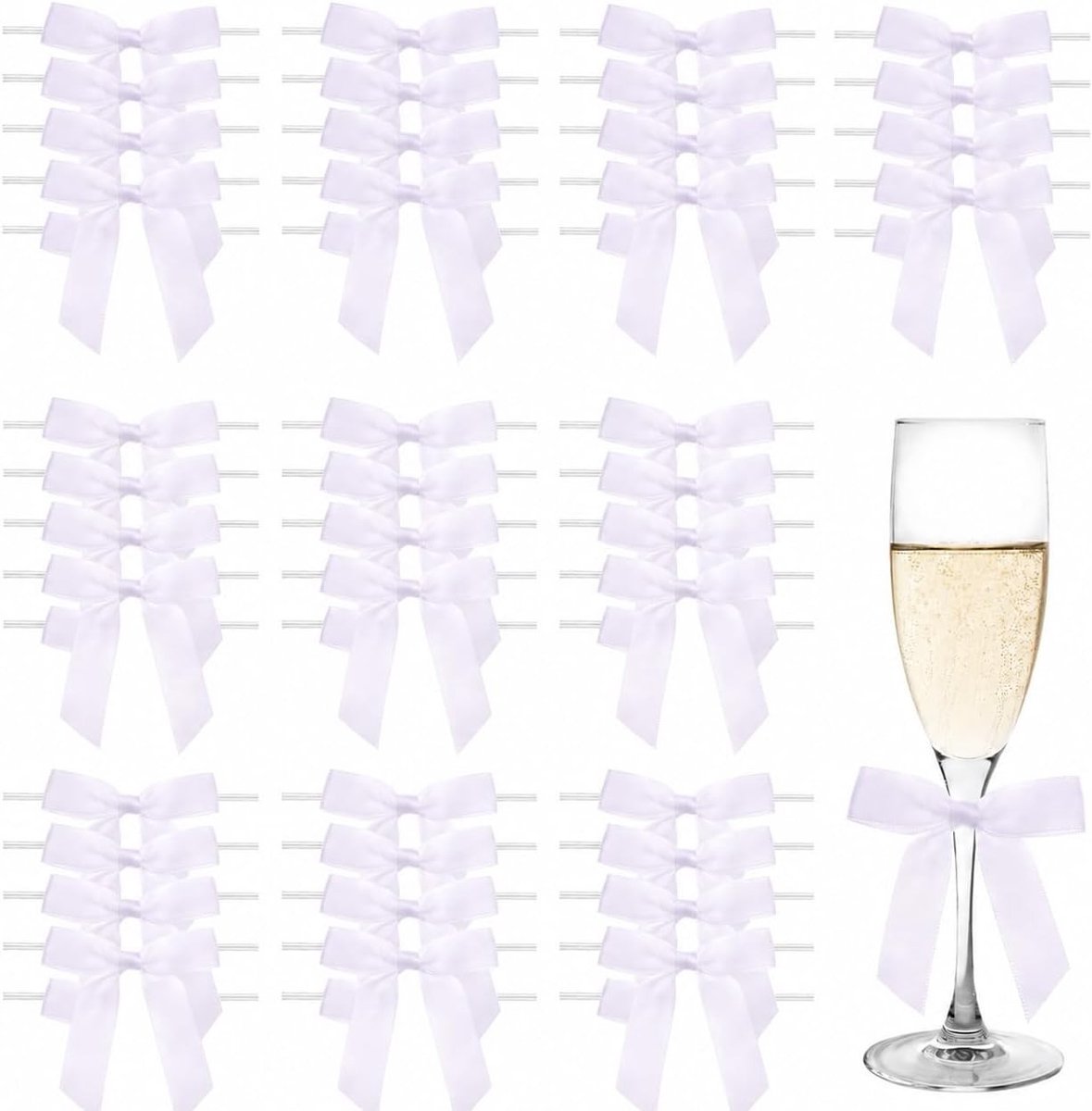 100 stuks witte geschenkstrikken voor bruiloften, verjaardagen en feestdagen, ideaal voor cadeaus en boeketten