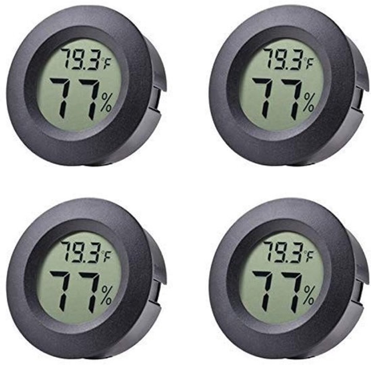 Set van 4 mini-hygrometers en thermometers - Voor binnen