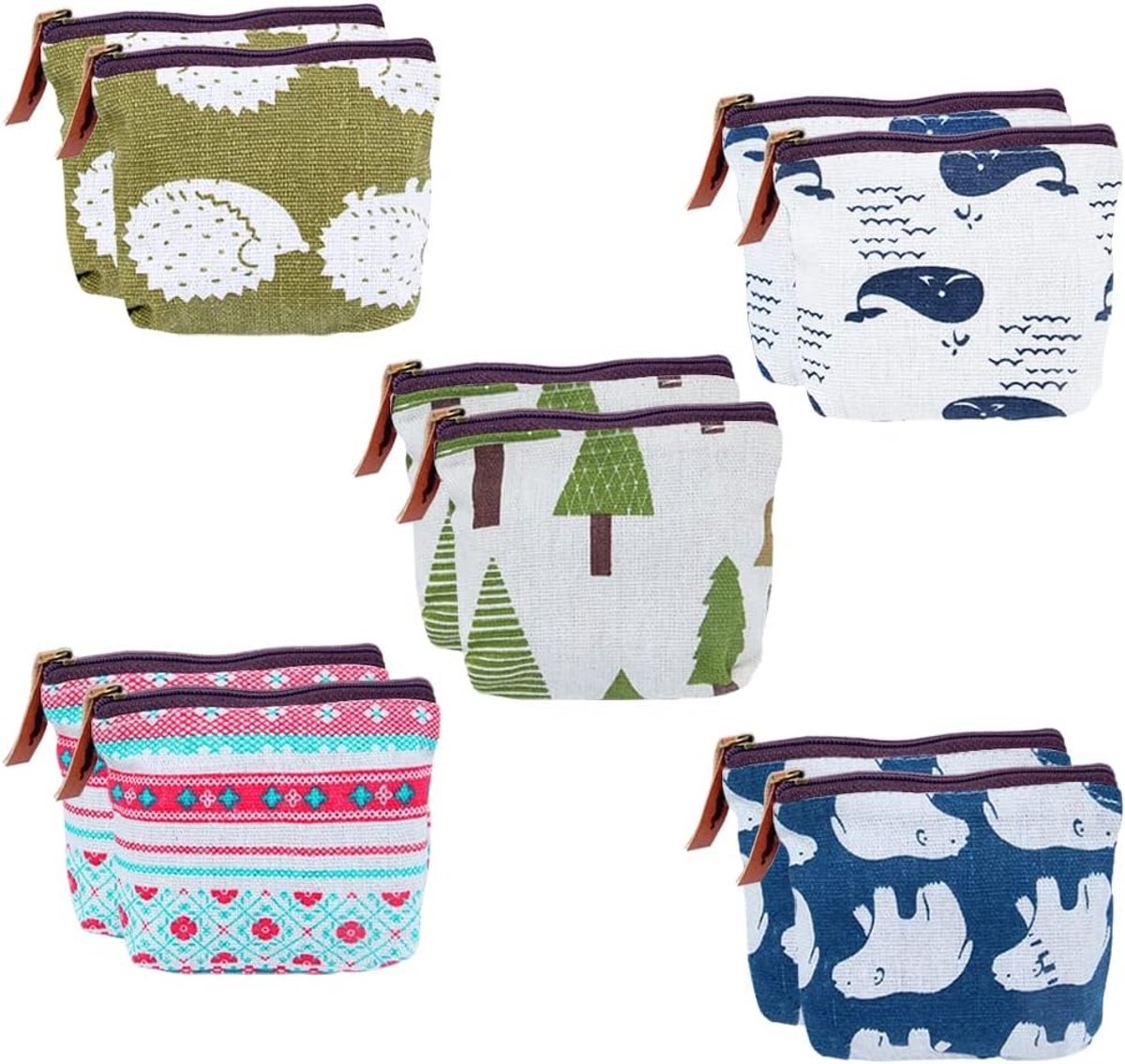 Kleine canvas tas met rits voor dames en kinderen, multifunctionele mini pouch in meerdere kleuren, ideaal voor reizen en dagelijks gebruik