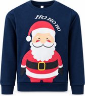 Foute Kersttrui Kinderen - Jongens & Meisjes - Kerstman Ho Ho HO - blauw - 110/116