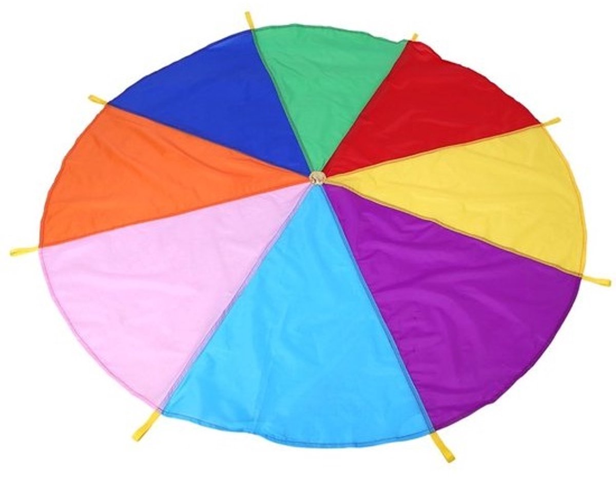 Dailygoody - Regenboogparachute - Voor kinderen - Teamspel - 2 m diameter - Buitenspeelgoed - Oxford-materiaal - Geschikt voor peuters en kleuters - Kleu...