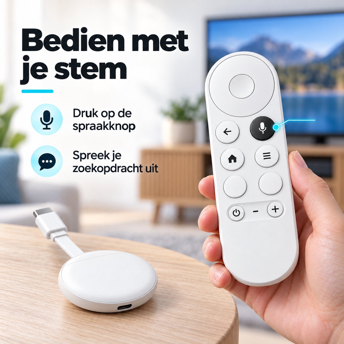 Vectra Smart TV Stick 4K -TV Dongle - Streaming Stick-Streaming Box-Android TV Box- Media Player Geschikt voor 3000+apps-4K Ultra HD -2026 Model- WiFi 6 -Met Afstandsbediening en Spraakbediening - Upgrade Elke TV naar Smart TV - Incl. USB-kabel - Wit — cadeau in Elektronica - foto 5