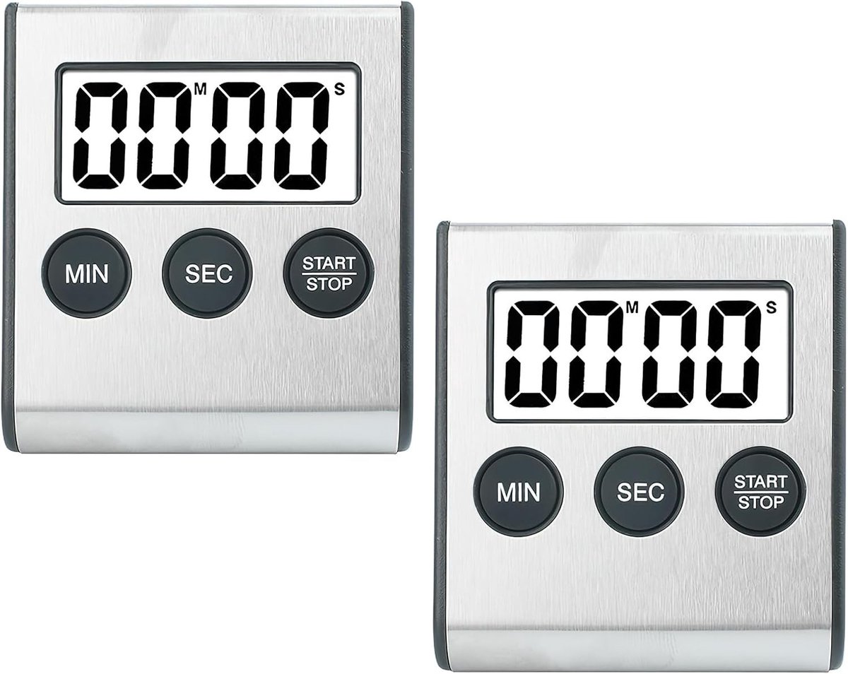 Digitale Keuken Timer Set van 2 - Kookwekker met Magnetische Bevestiging voor Koken, Studie en Sportactiviteiten