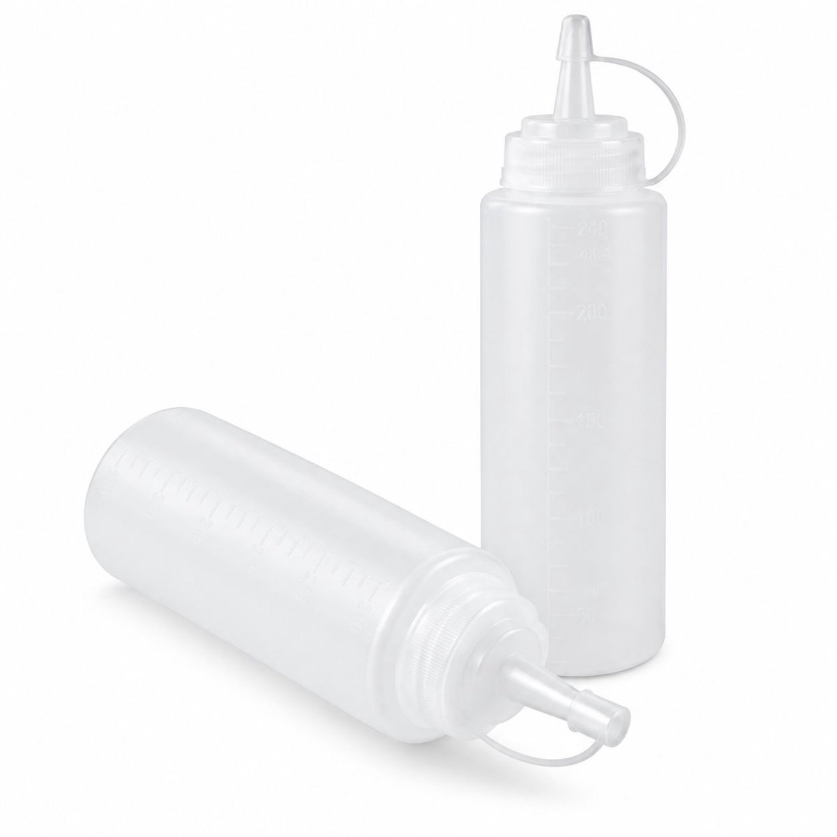 VHV - Doseerfles - 2 stuks - Transparant plastic - 300 ml - Knijpfles - Sausfles - Squeeze squirt kruiderij - thuis