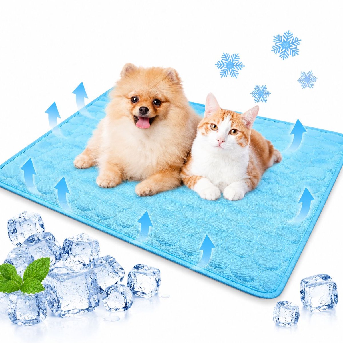 VHV - Koelmat - Wasbaar en scheurvast - 100 cm - Blauw - Koelmatten voor honden - Koeling mat voor huisdieren - in en rond de auto