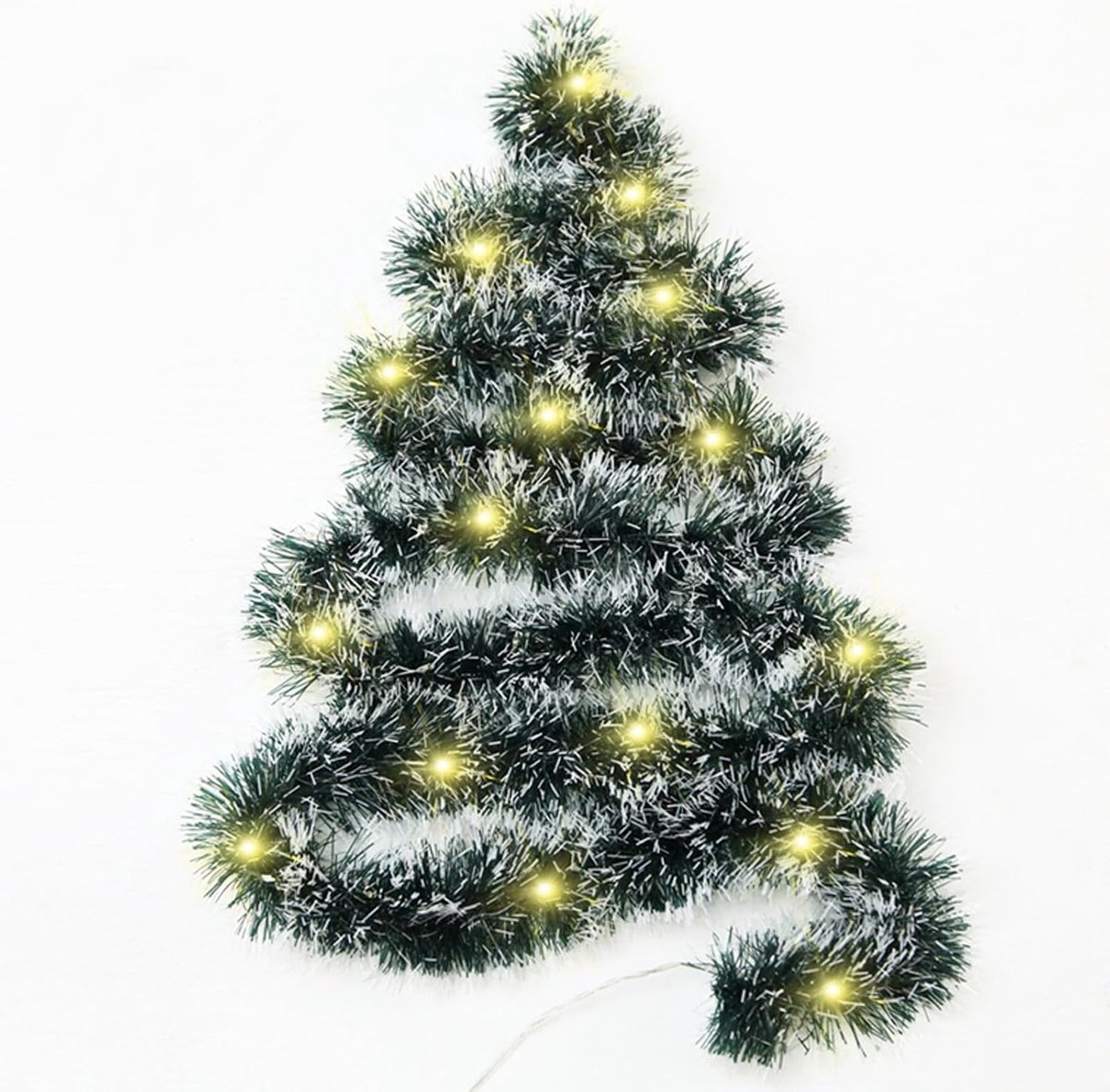 Sprinlot Christmas Garland Dark Green 5 m Lametta Garland Lights for Indoor and Outdoor Use Shiny Christmas Tree - ShopVlot