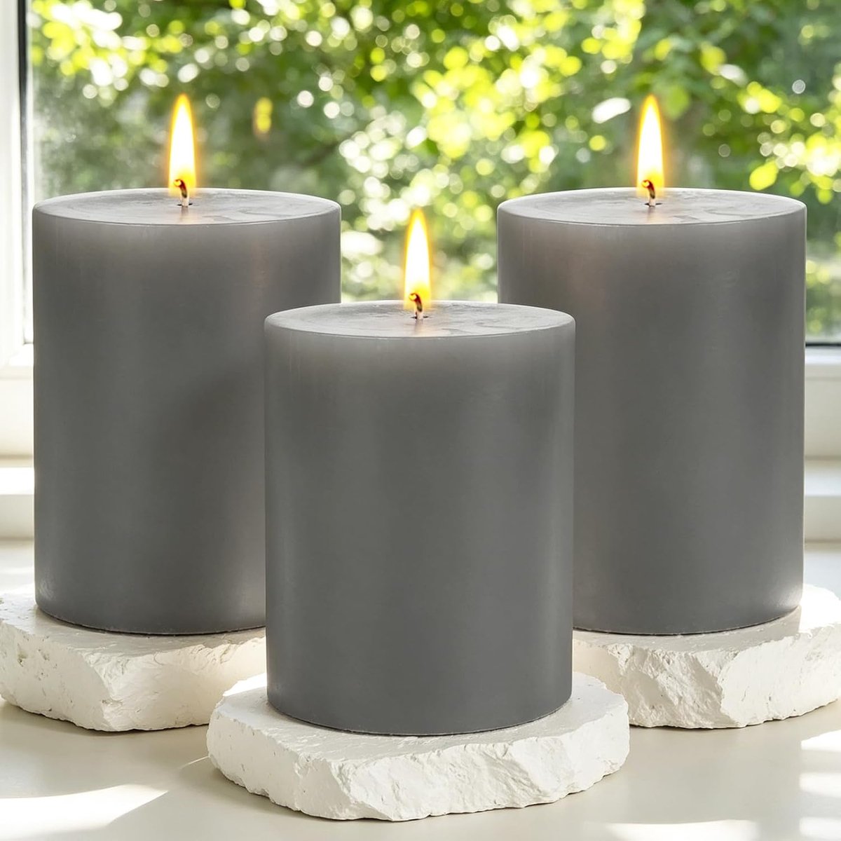 Stompkaarsen 10 cm - Cadeauset van 3 - Lange brandduur - Ideaal als doopkaars - ShopVlot