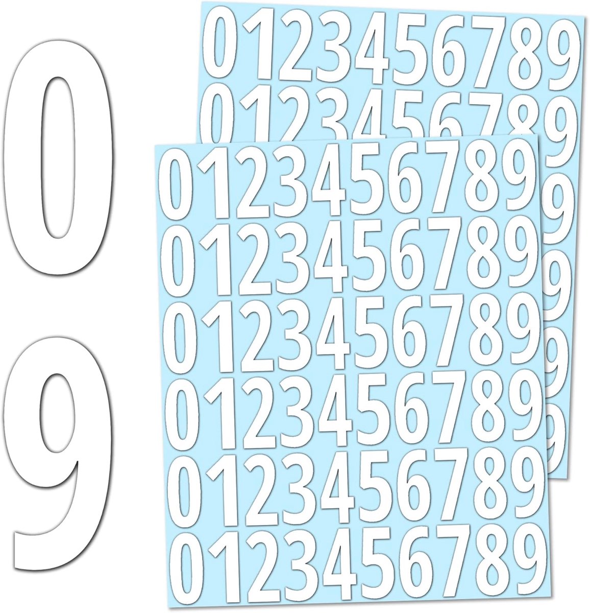 Nummerstickers 600 stuks - 25 mm - Zelfklevend vinyl - Waterproof voor binnen en buiten - ShopVlot