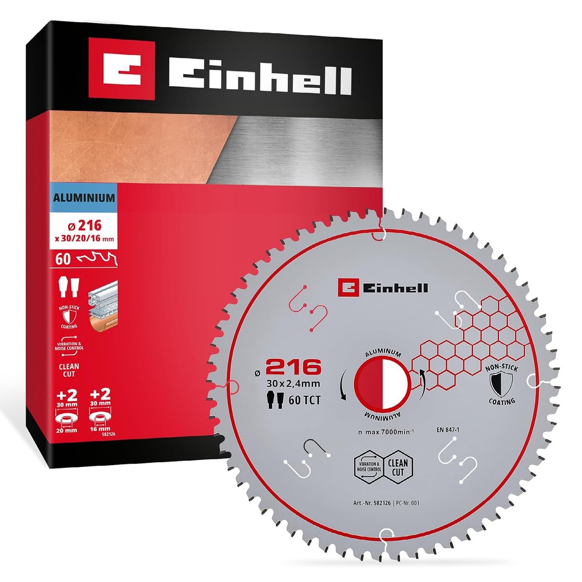 Einhell cirkelzaagblad, aluminium, Ø 216 x 30 mm, 60 tanden