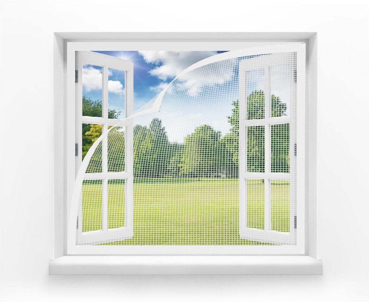 MAGICDOOR Fly Screen for Window Door, 85 x 135 cm, Fiberglass, No Magnet, Mosquito Net, Window, Fine Net, Breathable - ShopVlot