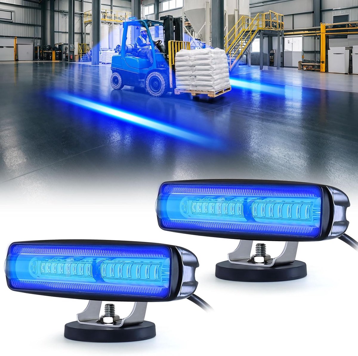 Dinfu bLau Led-vorkheftruck met magneetvoet, zijlijn, markeringslicht, waarschuwingslicht, 30 W DC 10-110 V, voor auto - ShopVlot