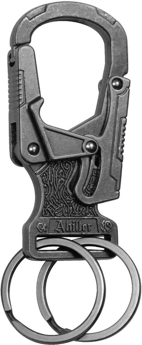 Ahiller Karabijnhaak sleutelring clip double lock design, zinklegering heavy duty sleutelhanger multifunctionele - ShopVlot