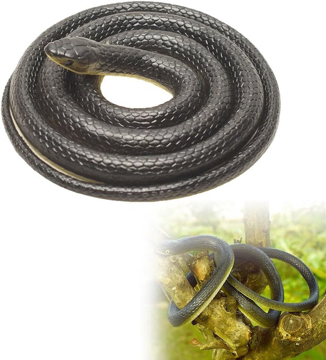 Fake Snake Toy, Fake Snake Toy, Realistic Rubber Snake, Soft Rubber Snake Figure, Realistic Snake Toy, Garden Spikes - ShopVlot