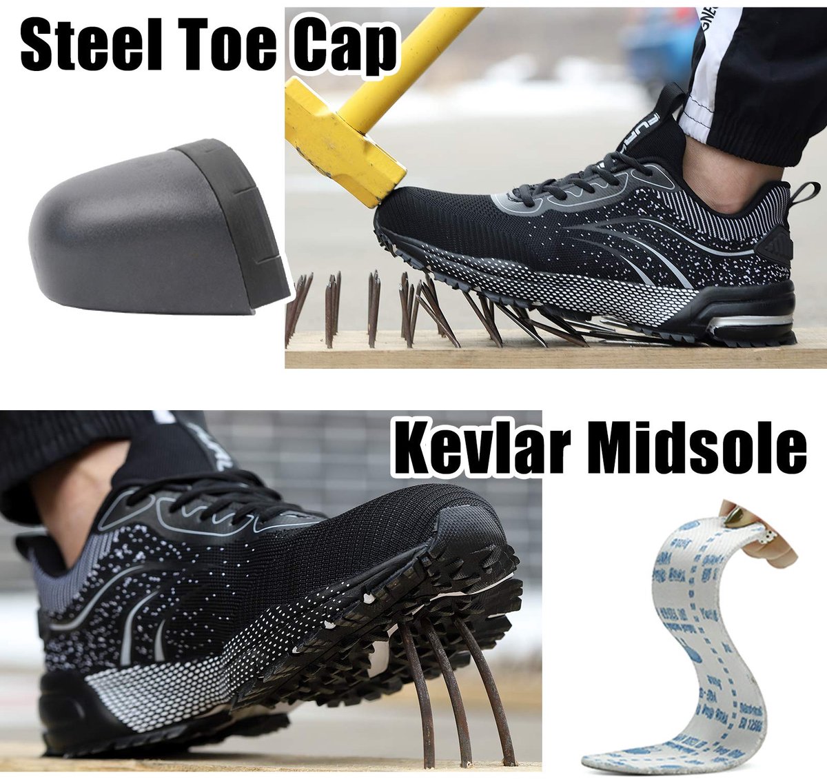 Veiligheidsschoenen 39 EU - Stalen neus - Ademend - Comfortabel voor werk - ShopVlot