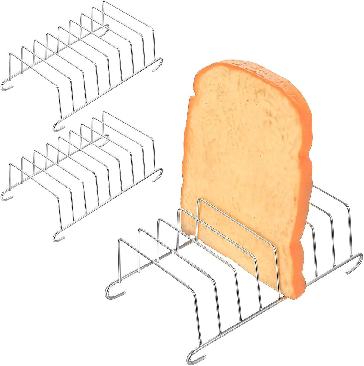 Toaststand voor heteluchtoven - RVS toastrek voor 8 sneetjes brood, ideaal voor airfryer en oven, duurzaam en praktisch toasthouder