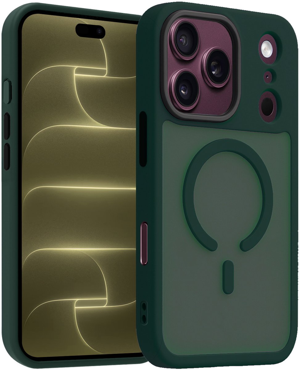Hoesje - Geschikt voor Apple iPhone 18 Pro - Magsafe Compatible - Sterk & Shockproof - Back Cover - Shock Proof Case - Telefoon Hoes Shockproof - Telefoonhoesjes - Donkergroen
