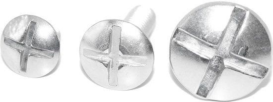 Large Head Flat Round Screws M6X45 10pcs NF E 25-129 A2 Stainless Steel, Low Head, Double Slot - ShopVlot — afbeelding 4