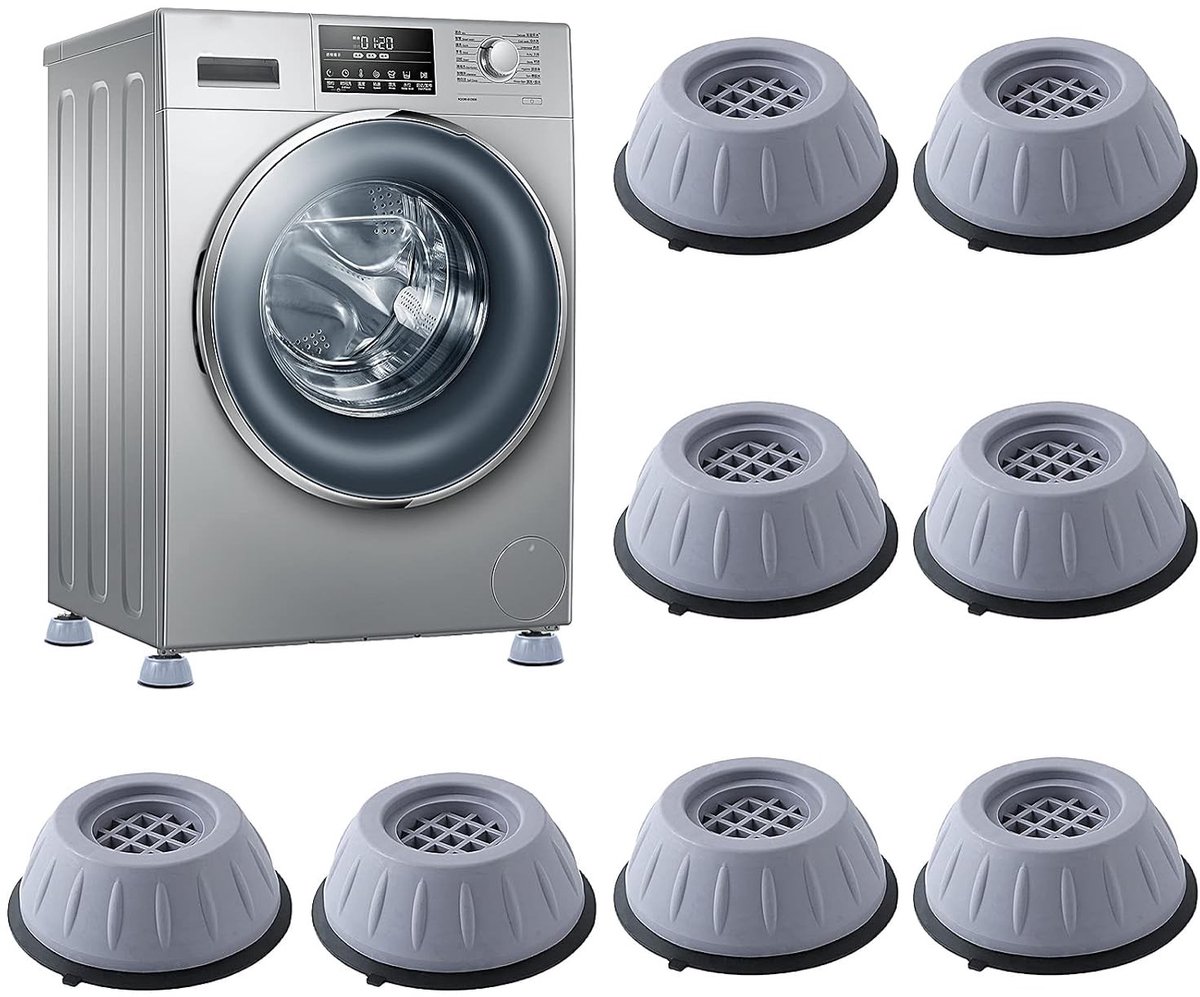 Vibratiedempers voor Wasmachines, 8 Stuks Antislip Matten, Geluidsdemping, Stabiliteit en Bescherming voor Wasmachine en Droger