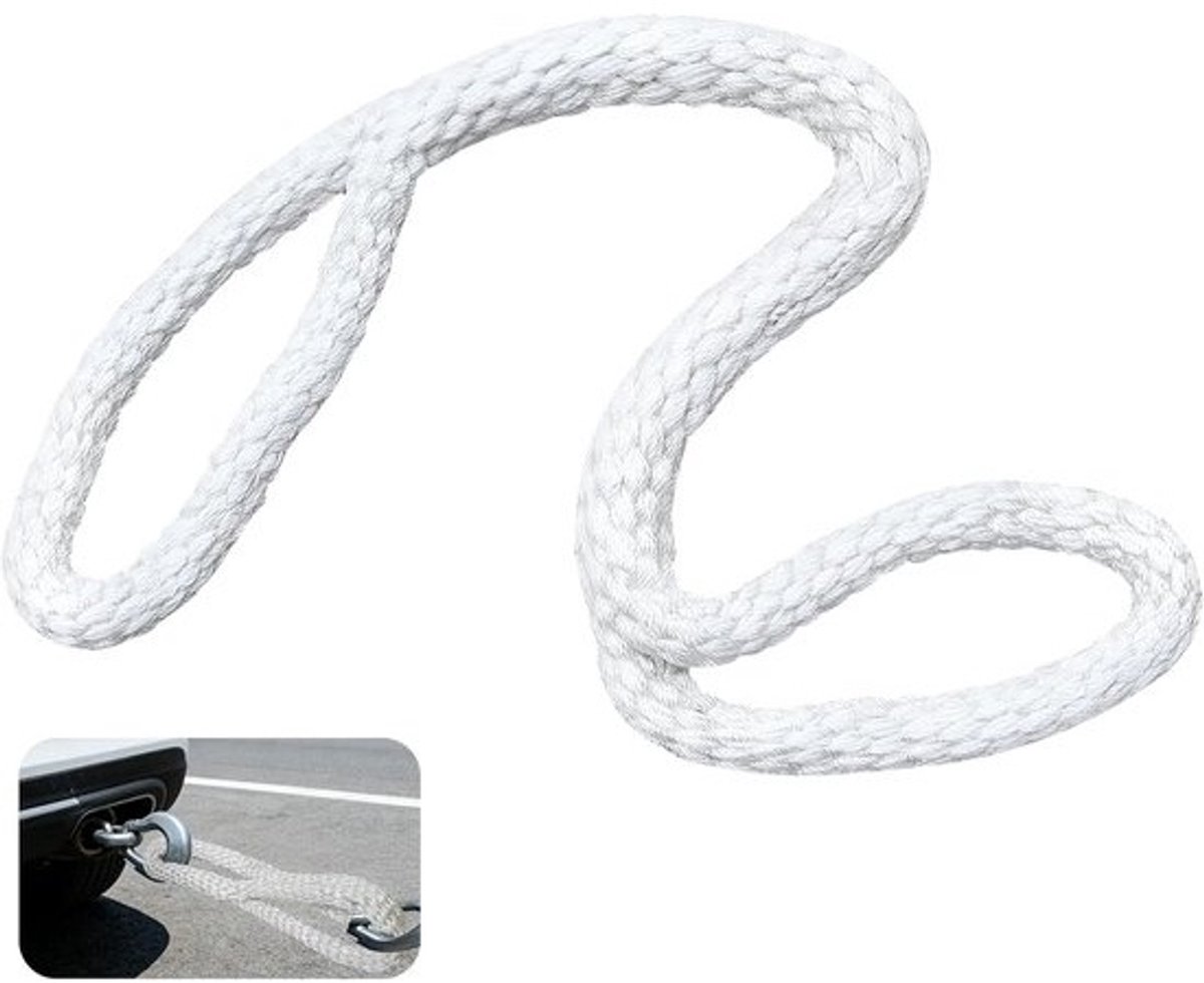 Triceps Touw - Kabelmachineaccessoire - Krachttraining Thuis - Ergonomische Lusgreep - 1 Meter Lengte - Wit