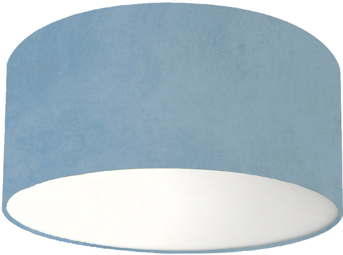 Plafondlamp velours jeans blauw - Kinderkamerdecoratie- Lamp voor aan het plafond - Diameter 35cm x 15cm hoog | E27 fitting maximaal 40 watt | Excl. Lichtbron