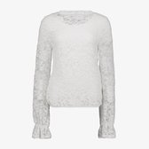 TwoDay kanten top met lange mouwen wit - Maat XL