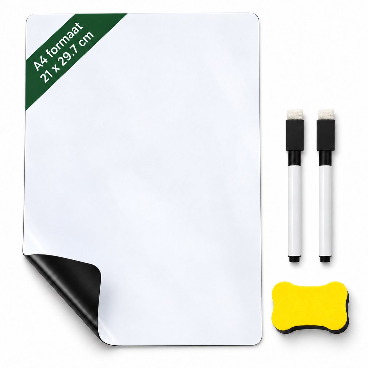 Consumerce® Magnetisch Whiteboard A4 Met 2 Stiften & Wisser - Klein Mini Bord - Koelkast, Magneetbord Memobord Planbord - Weekplanner Maandplanner Familieplanner - Schrijfbord Wisbord Uitwisbaar - To Do Planner/Lijst Boodschappenlijst