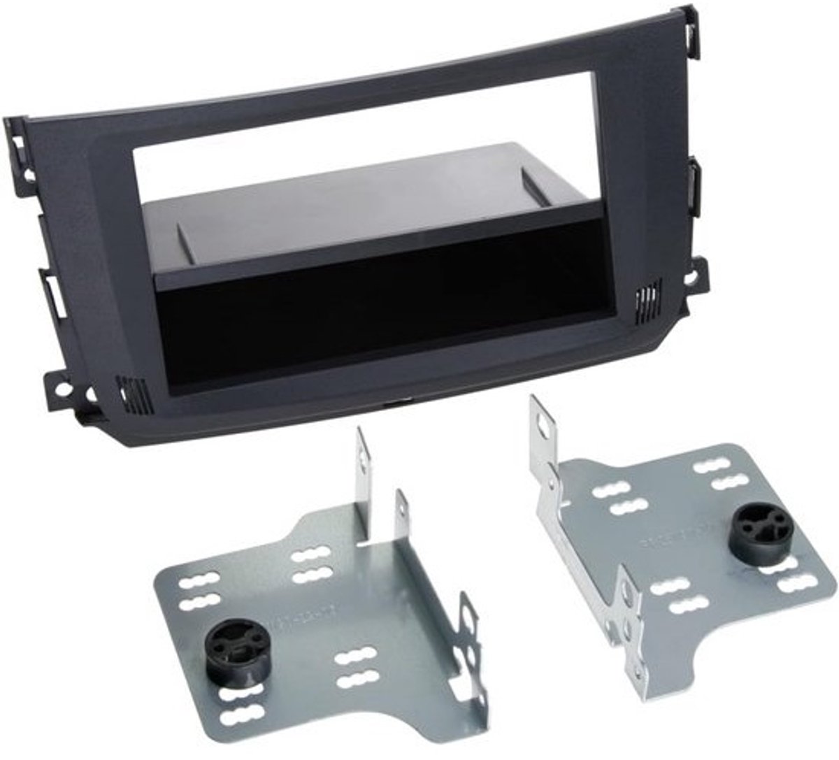 2-DIN radioframe-adapter - Voor Smart ForTwo 451 Facelift - 2010-2015 - Inbouwframe - Zwart