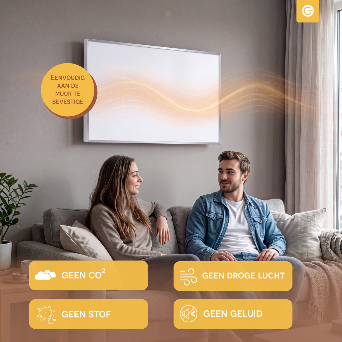 Silvergear Infrarood Verwarmingspaneel 720W - Elektrische Kachel met Thermostaat - WiFi & App - Vrijstaand & Wandmontage - Tot 20 m² - Wit – foto 4