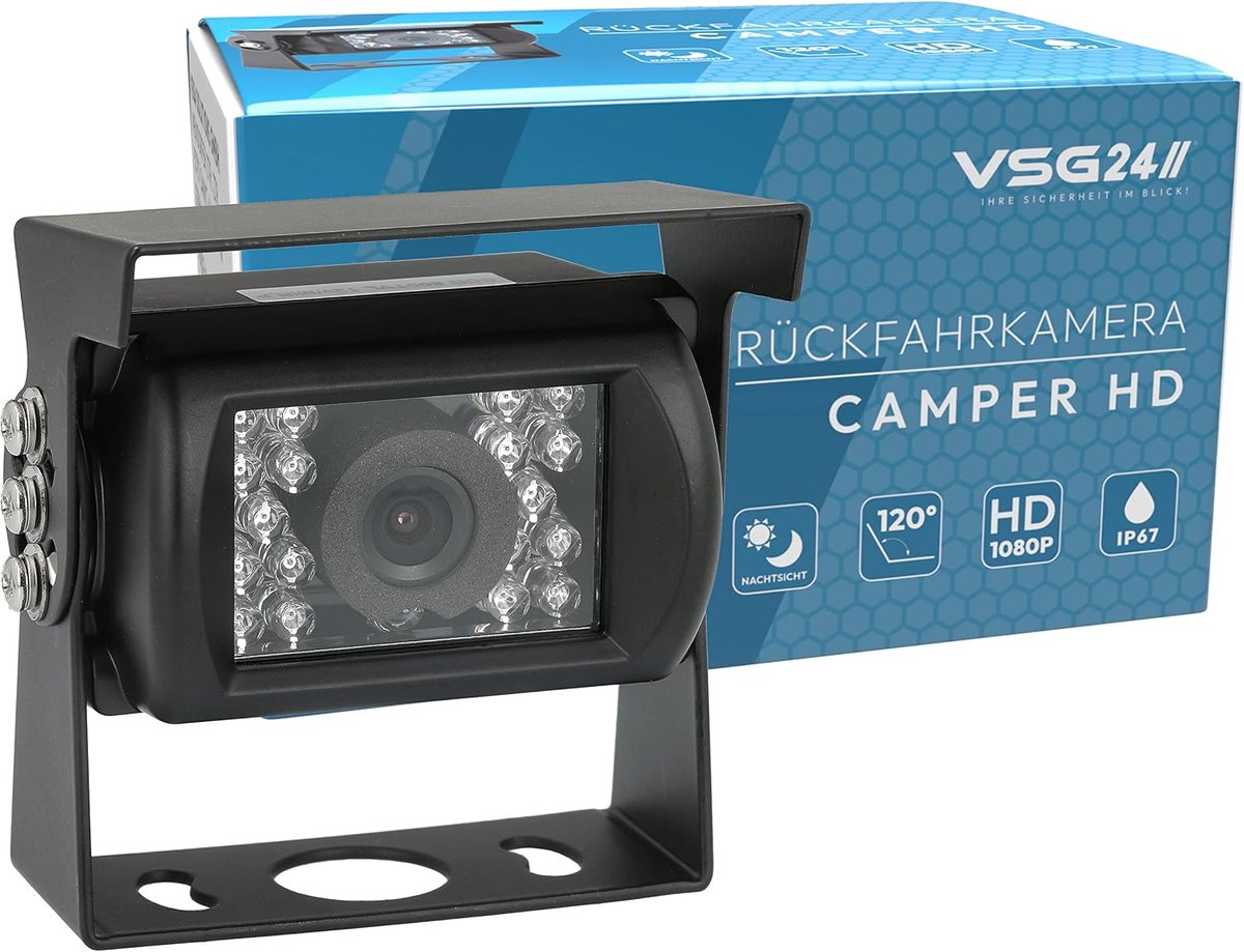 VSG 24 23137 - HD Transporter Rear View Camera, 720P HD, Camera incl. Adapter Cable, Night Vision, 120° Lens, 12-24 - ShopVlot