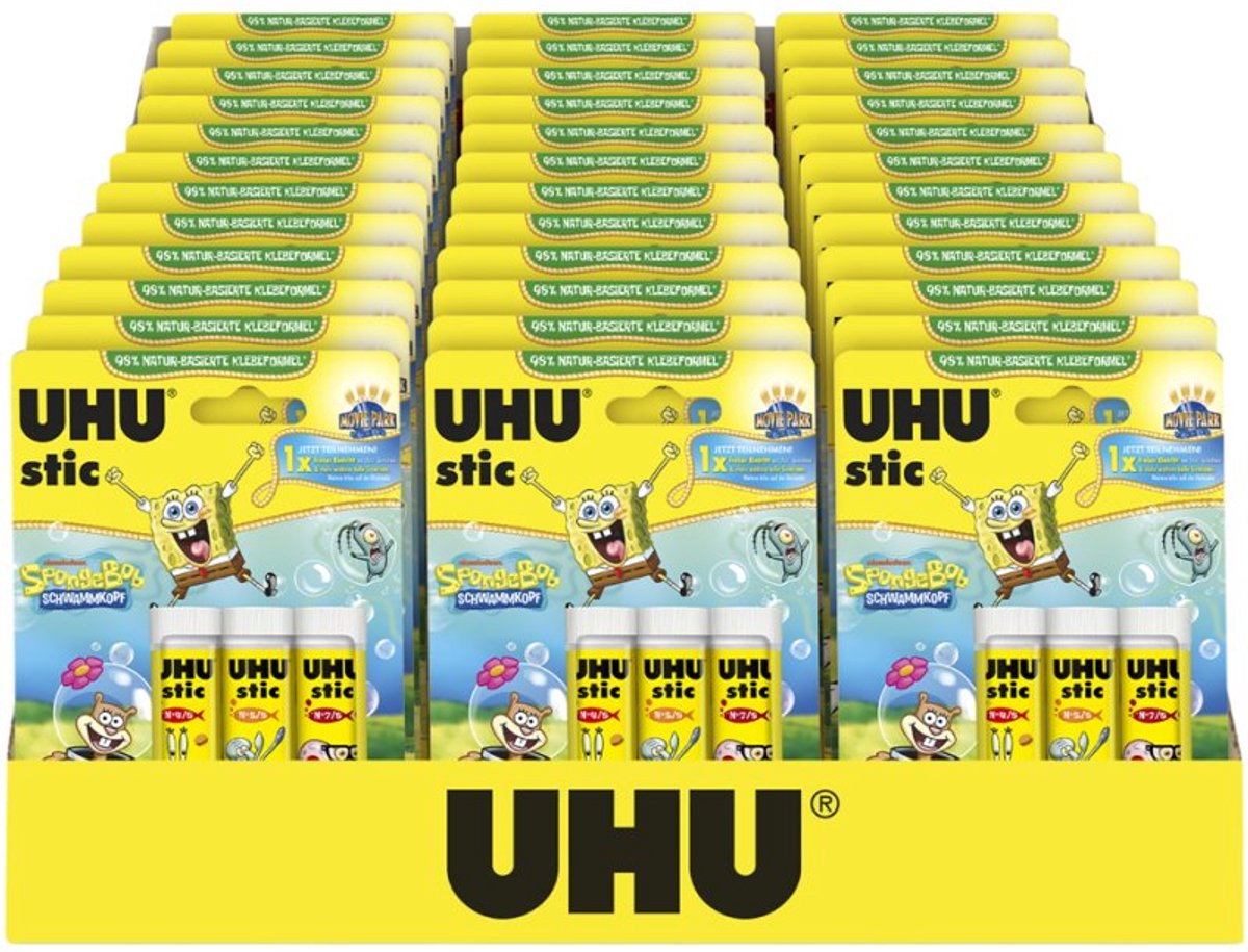 UHU lijmstick stic Spongebob, 5 × 8,2 g, 36-delige display