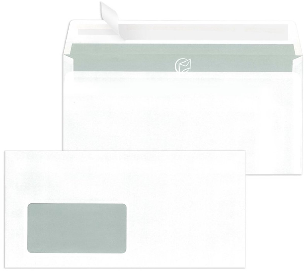 MAILmedia enveloppen DIN lang, zelfklevend, venster links, 1000 stuks