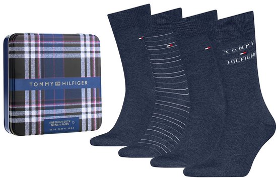 Th Men Sock 4p Giftbox Tommy Stripe Jeans | Blauw | Maat: 43/46