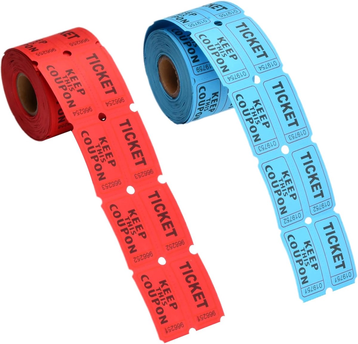 Entreekaartjes op rol - Rode en blauwe perforatie - Nummering voor tombola en evenementen - Geen verwarring meer - ShopVlot