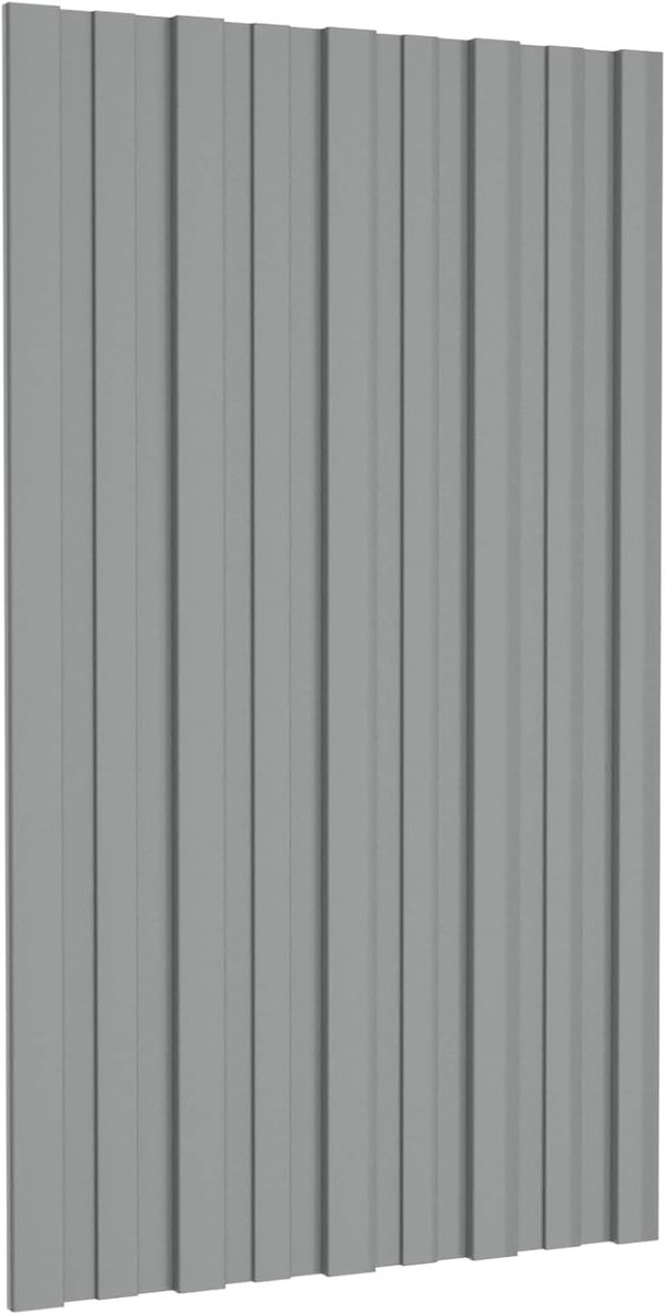 36 x dakpanelen, 80 x 45 cm, grijs, verzinkt staal, trapeziumplaat, set voor tuinhuis, schuur en tijdelijke overkappingen