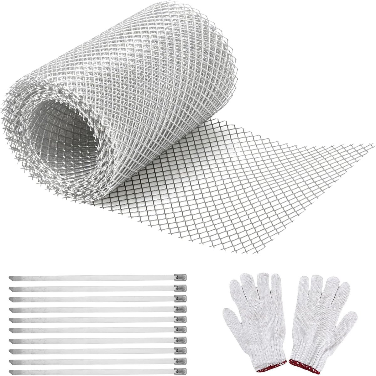 Dakgoot, bladbescherming, dakgootbescherming, 6 m x 15 cm, 304 roestvrij staal, regengoten, bladbescherming met 10 - ShopVlot